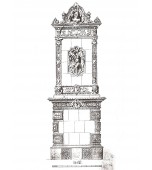 Антикварный изразцовый камин.