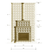 Изразцовый камин с керамическим дымоходом.