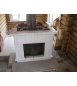 Монтаж изразцового камина белая сказка.