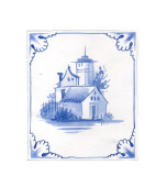 Отопительная печь с расписными сюжетными изразцами. 