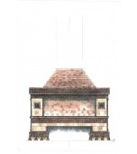 Изразцовая уличная печь «Очаг над водой».