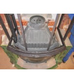 Монтаж изразцового камина с овальным эркером