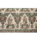 Печь с сюжетными многоцветными изразцами.