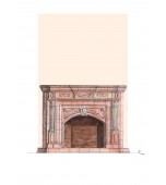 Поясной изразцовый камин с колоннами