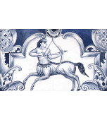 Русская печь, декорированная изразцами с сюжетами  «Знаки зодиака»      