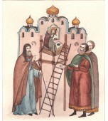 Полукруглая печь с изразцами, расписанными по сырой эмали.