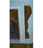 Поясной изразцовый камин с валютами