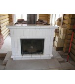 Монтаж изразцового камина белая сказка.