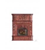 Изразцовый камин с чугунной топкой и рельефным панно