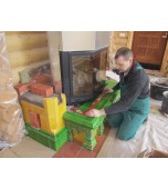 Монтаж изразцового камина с кронштейнами.