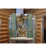 Монтаж изразцового камина с панно «жар – птица»