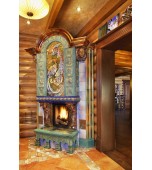 Победитель конкурса «Дизайн камина 2018» Изразцовый камин с панно «Жар птица»