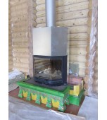 Монтаж изразцового камина с кронштейнами.