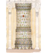 Полукруглая печь с изразцами, расписанными по сырой эмали.