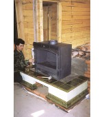 Монтаж изразцового комплекса печь – камин.