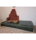 Монтаж изразцового камина с двусторонней топкой.