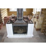 Монтаж изразцового камина белая сказка.