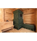 Изразцовая банная печь с лежанкой.