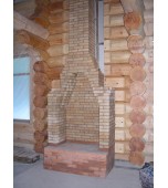 Монтаж изразцового камина с шамотными деталями.