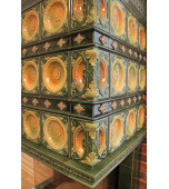 Изразцовый камин с топкой с трёхсторонним обзором.                                         