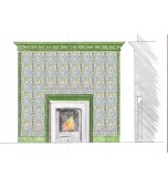 Изразцовый экран в банном комплексе.