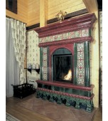 Изразцовый камин с вертикальной топкой.