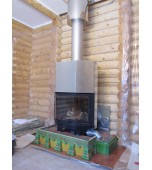 Монтаж изразцового камина с кронштейнами.