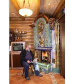 Победитель конкурса «Дизайн камина 2018» Изразцовый камин с панно «Жар птица»