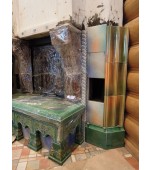 Монтаж изразцового камина с панно «жар – птица»