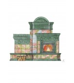 Изразцовый камин с поливами.