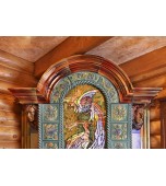 Победитель конкурса «Дизайн камина 2018» Изразцовый камин с панно «Жар птица»