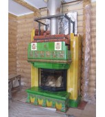 Монтаж изразцового камина с кронштейнами.