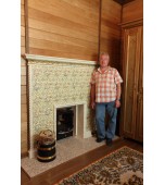 Изразцовый экран в банном комплексе.