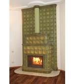Изразцовый камин с керамическим дымоходом.