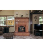 Изразцовый камин с чугунной топкой и рельефным панно